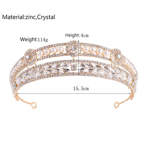 Baroque Crystal Princess Tiara Crown Bridal Headpiece For Women Girl Pageant Prom Diadem Wedding Hair Jewelry Accessories