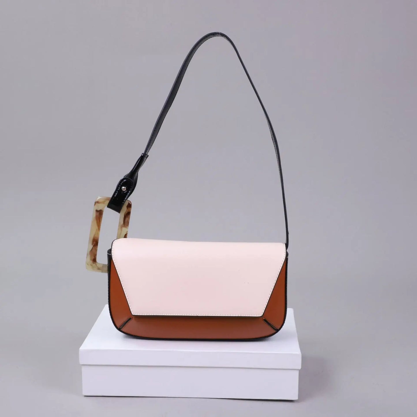 New Women's Shoulder Bag Ladies Armpit Bag Ins Design Geometric Small Square Bag Niche Fashion PU Handbag - EUFASHIONBAGS