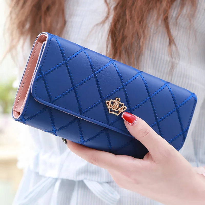 New Women's Wallet Fashion PU Leather Large Long Wallets Credit Card Holder Phone Coin Storage Girl's Handbag