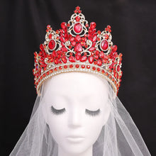 Cargar imagen en el visor de la galería, Luxury Big Forest Miss Universe Crystal Royal Queen Witch Crowns Rhinestone Bridal Tiara Pageant Diadem Wedding Hair Accessories