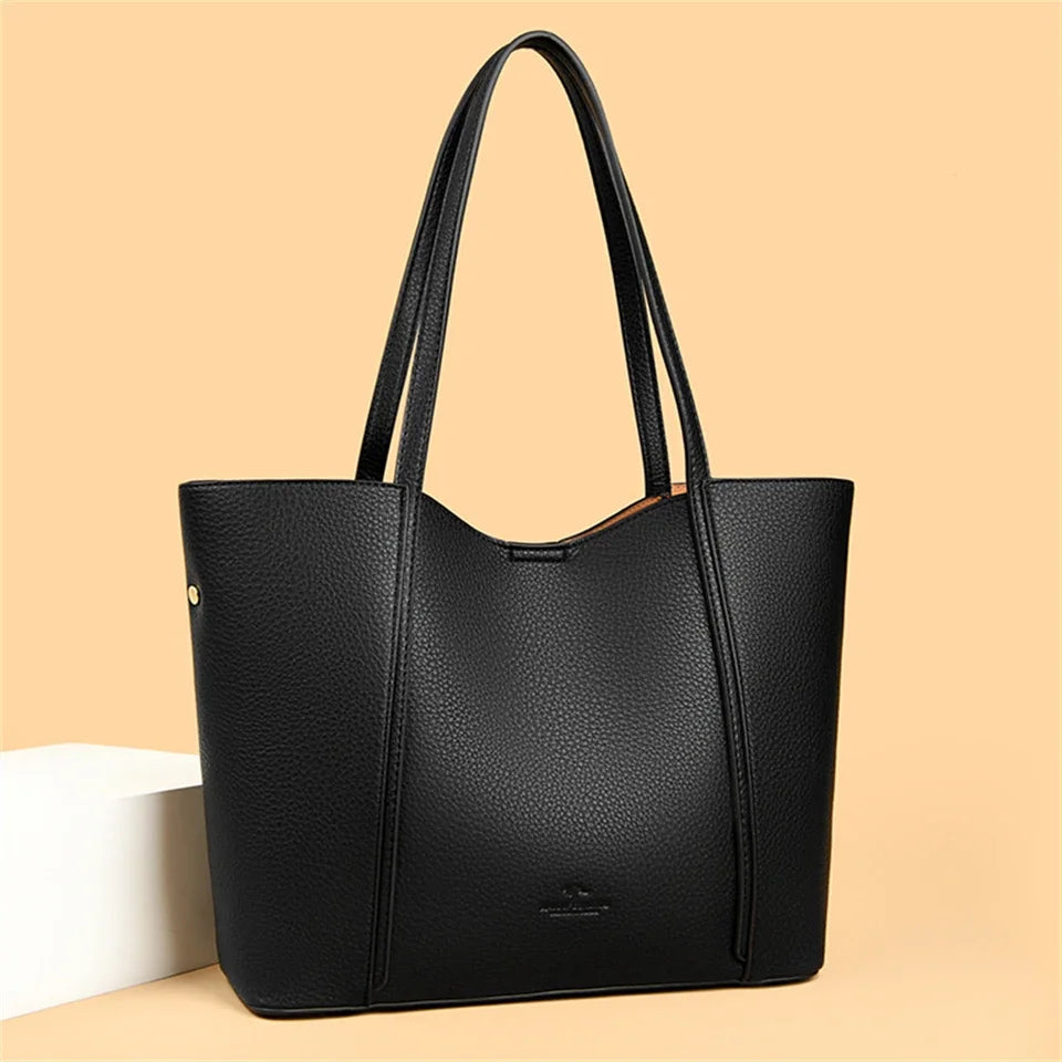 Women Shoulder Bags Luxury Designer High Quality Leather Shoulder Messenger Commuting Tote Bag Large Handbag Purses for Female - EUFASHIONBAGS