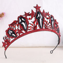 Cargar imagen en el visor de la galería, Baroque Sparkling Gun Black Red Crystal Star Bridal Tiaras Crown For Women Headbands Halloween Carnival Party Hair Dress Jewelry