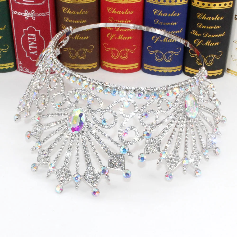 Miss Supranational Big Crystal Geometric Bridal Crown Rhinestone Beauty Pageant Headdress Wedding Dress Hair Jewelry Accessories - EUFASHIONBAGS