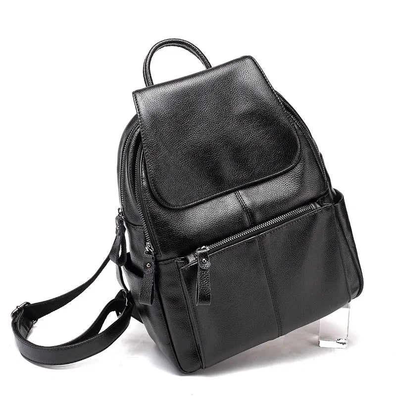 Genuine Leather Women Backpack New Large Fashion Girls School Bag Women's Shoulder Bag Casual Mochilas Backpacks