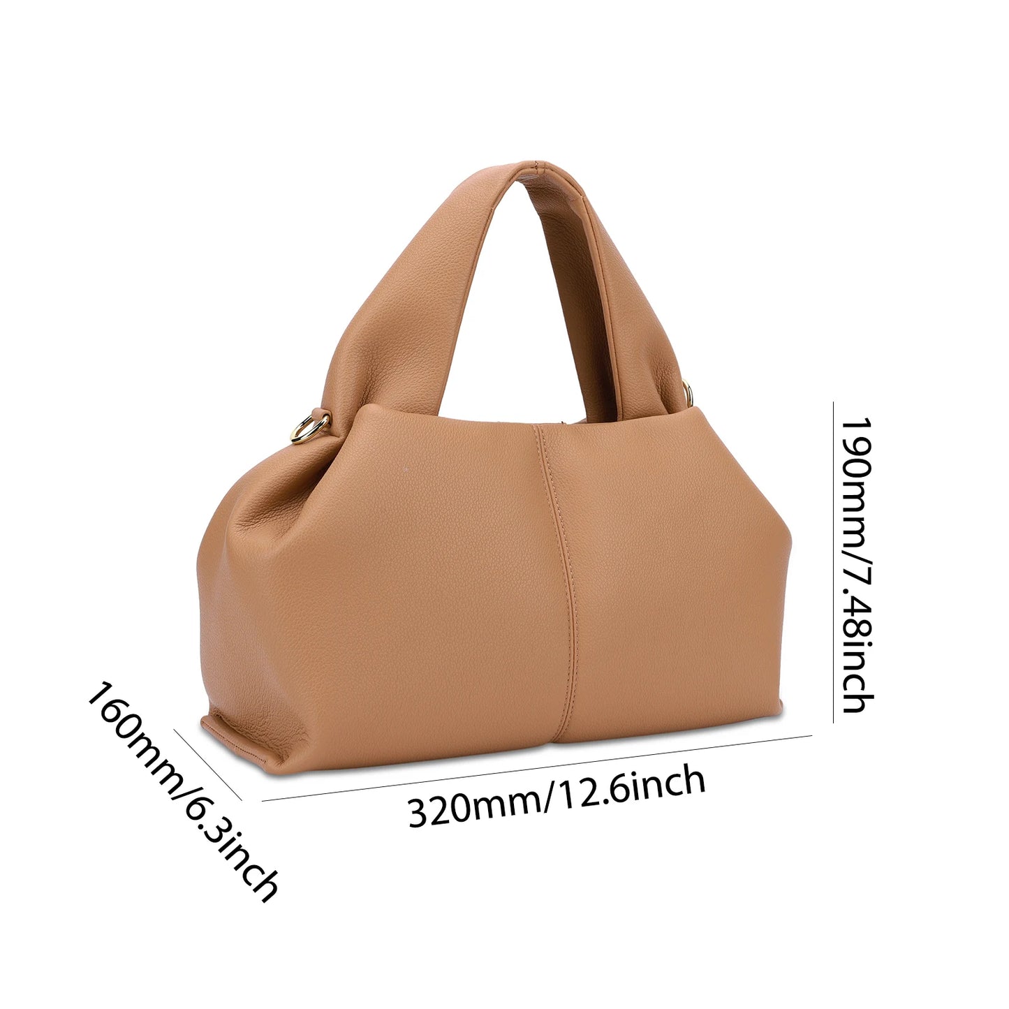 Fashion Ruched Hobo Women Handbag Designer Leather Shoulder Bag Luxury Soft Crossbody Bag Ladies Cloud Top Handle Bag Tote Purse - EUFASHIONBAGS