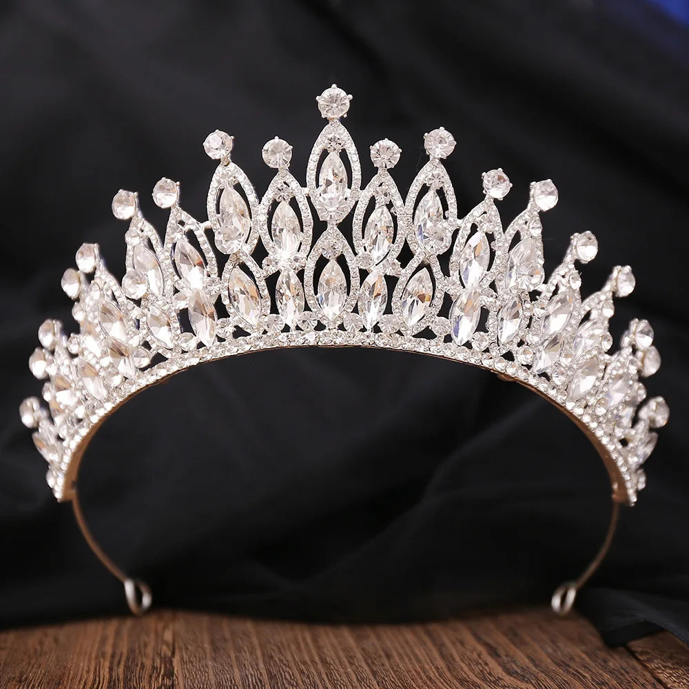 Baroque Luxury Royal Queen AB Color Crystal Wedding Crown Women Rhinestone Banquet Tiaras Party Costume Hair Jewelry Accessories - EUFASHIONBAGS