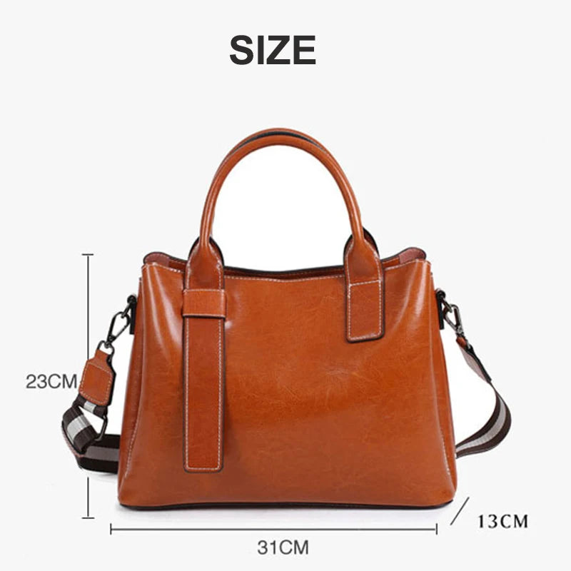 Cowhide Women's Tote Bag New Large Genuine Leather Women Shoulder Crossbody Bags Fashion Female Handbag