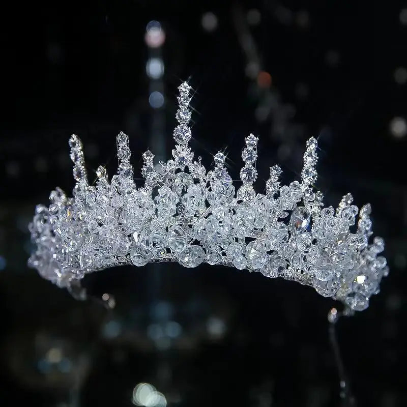 Luxury Diverse Silver Color Crystal Bridal Tiaras Crown Rhinestone Pageant Diadema Collares Headpieces Wedding Hair Accessories - EUFASHIONBAGS