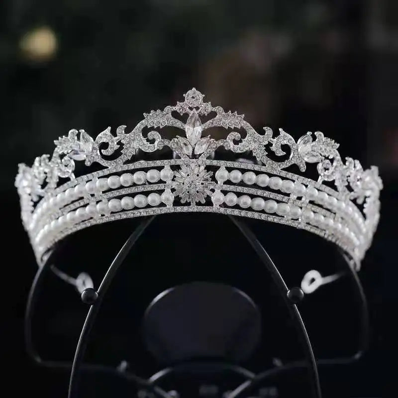 Luxury Diverse Silver Color Crystal Bridal Tiaras Crown Rhinestone Pageant Diadema Collares Headpieces Wedding Hair Accessories - EUFASHIONBAGS