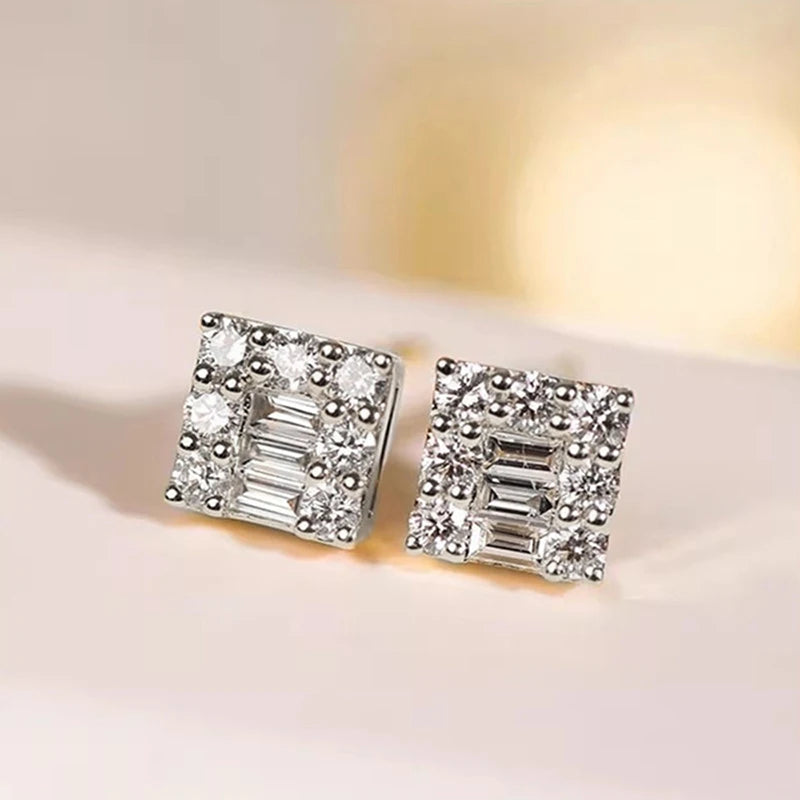 Dainty Exquisite Stud Earrings Female Delicate Shiny Cubic Zirconia Jewelry Versatile Graceful Accessories for Daily Life