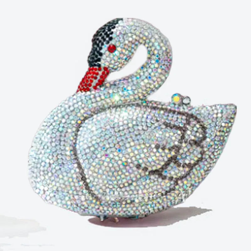 Swan Shaped Diamond Evening Clutch Bags New Rhinestone Day Clutches Metallic Gem Clutch Purses And Handbags Wedding Purse