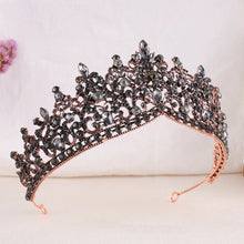 Cargar imagen en el visor de la galería, Baroque Antique Bronze Purple Crystal Beads Tiaras Crown Headwear For Women Wedding Party Princess Bridal Queen Hair Accessories