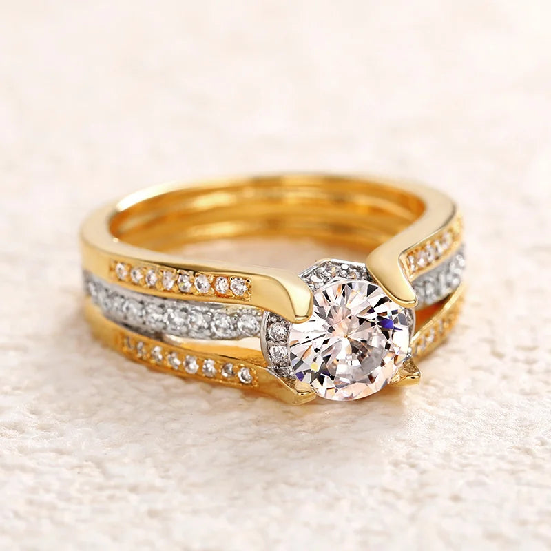 Female Wedding Band Gorgeous Proposal Ring with Bright Cubic Zirconia Gorgeous Fashion Women Engagement Jewelry - EUFASHIONBAGS