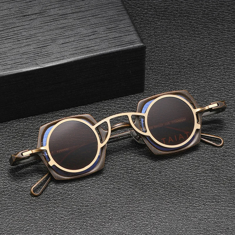 INS Quality Pure Titanium Small Frame Square Magnetic Suspension Sunglasses Light Luxury Personalized Punk Sunshade Party Glasse