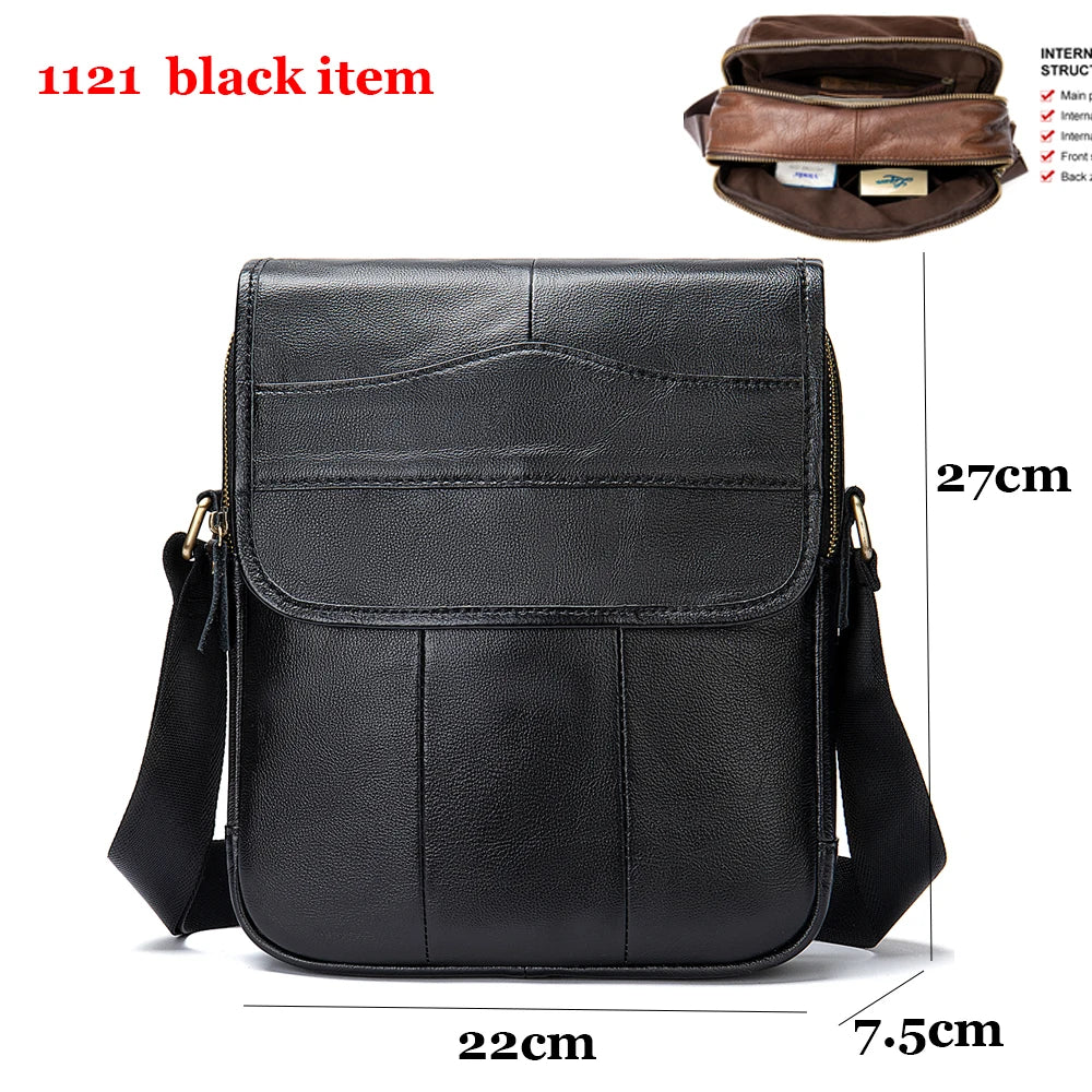 Designer Men's Shoulder Bag Husband Gift Messenger Bag Men Genuine Leather Cover Crossbody Bags for Men Leather Flap - EUFASHIONBAGS