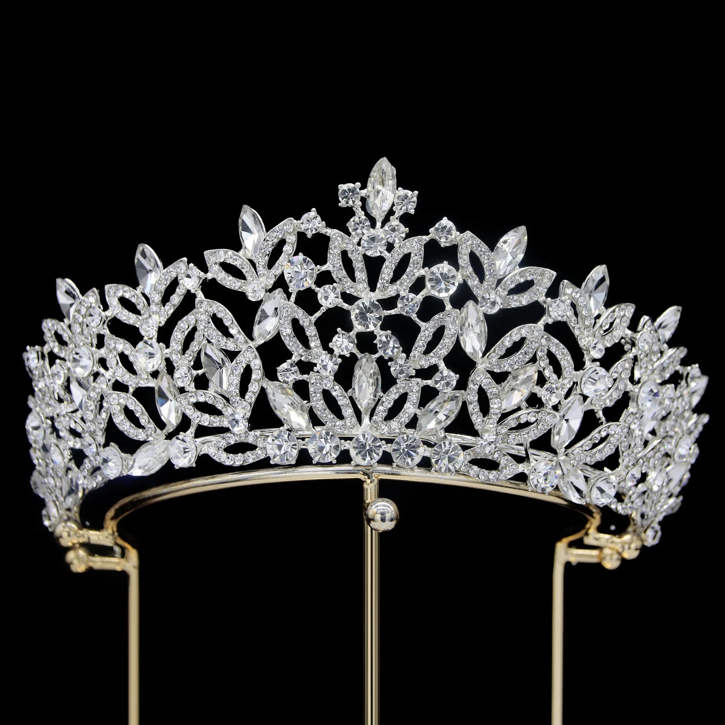 Baroque Luxury Crystal Bridal Tiaras Royal Queen Crowns For Women Rhinestone Pageant Diadem Veil Tiara Wedding Hair Accessories