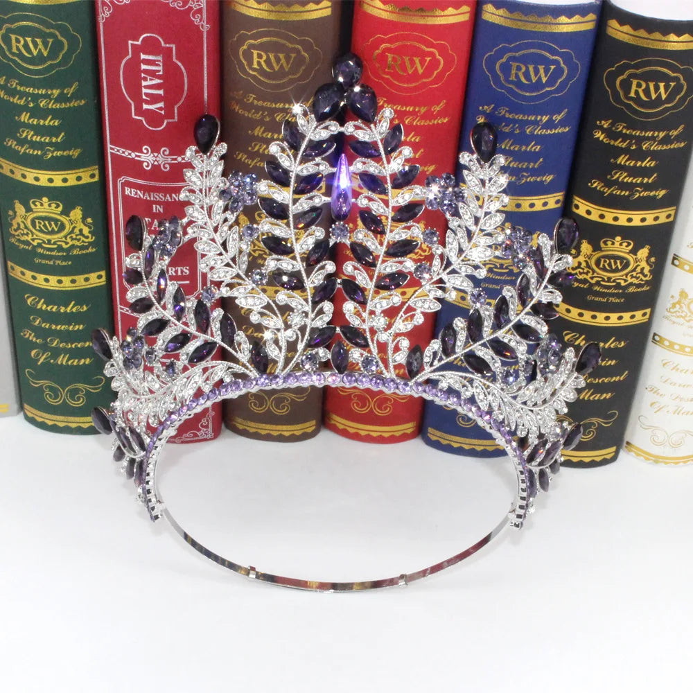 Luxury Miss Universe Paraguay Angola Wedding Crown for Women Big Rhinestone Banquet Tiara Party Costume Hair Jewelry Accessories - EUFASHIONBAGS