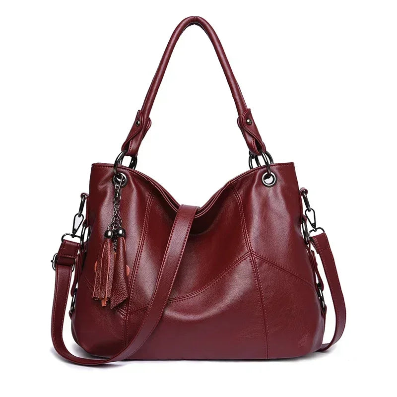 Genuine Soft Leather Handbags for Women Vintage Shoulder Tote Bag Luxury Designer Ladies Large Capacity Purse Bags Sac A Main