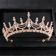 Load image into Gallery viewer, Silver Color Luxury Crystal Tiaras And Crowns Rhinestone Princess Prom Crown Tiara Diadem Headband For Women Bridal Hair Jewelry