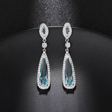 Load image into Gallery viewer, Aesthetic Light Blue Dangle Earrings for Women Fashion Contracted Design Temperament Lady Earrings Wedding Party Jewelry