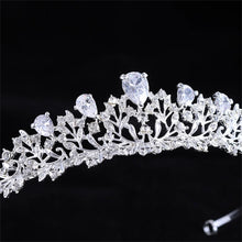 Cargar imagen en el visor de la galería, Luxury Rhinestone Tiara Crown For Bride Women Girl Headpiece sparkling Zircon Diadem Wedding Bridal Hair Jewelry Accessories