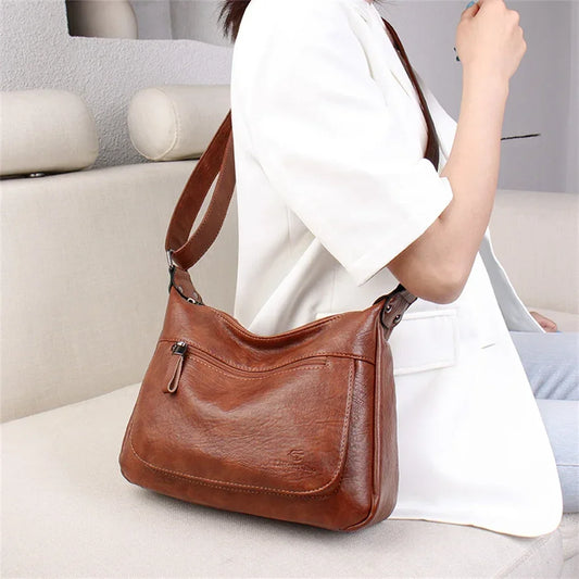 High Quality Leather Tote for Ladies Luxury Casual Women Designer Shoulder Crossbody Sac Female Worker Bolsas Handbags and Purse