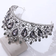 Cargar imagen en el visor de la galería, Luxury High Quality Royal Queen Water Drop Wedding Crown for Women Large Crystal Banquet Tiaras Costume Hair Jewelry Accessories