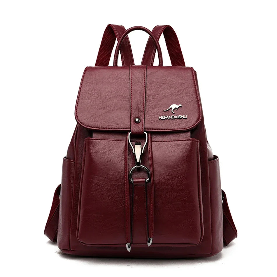 Luxury Women Backpack Soft Leather Backpacks for Teenage Girls Female School Shoulder Bags