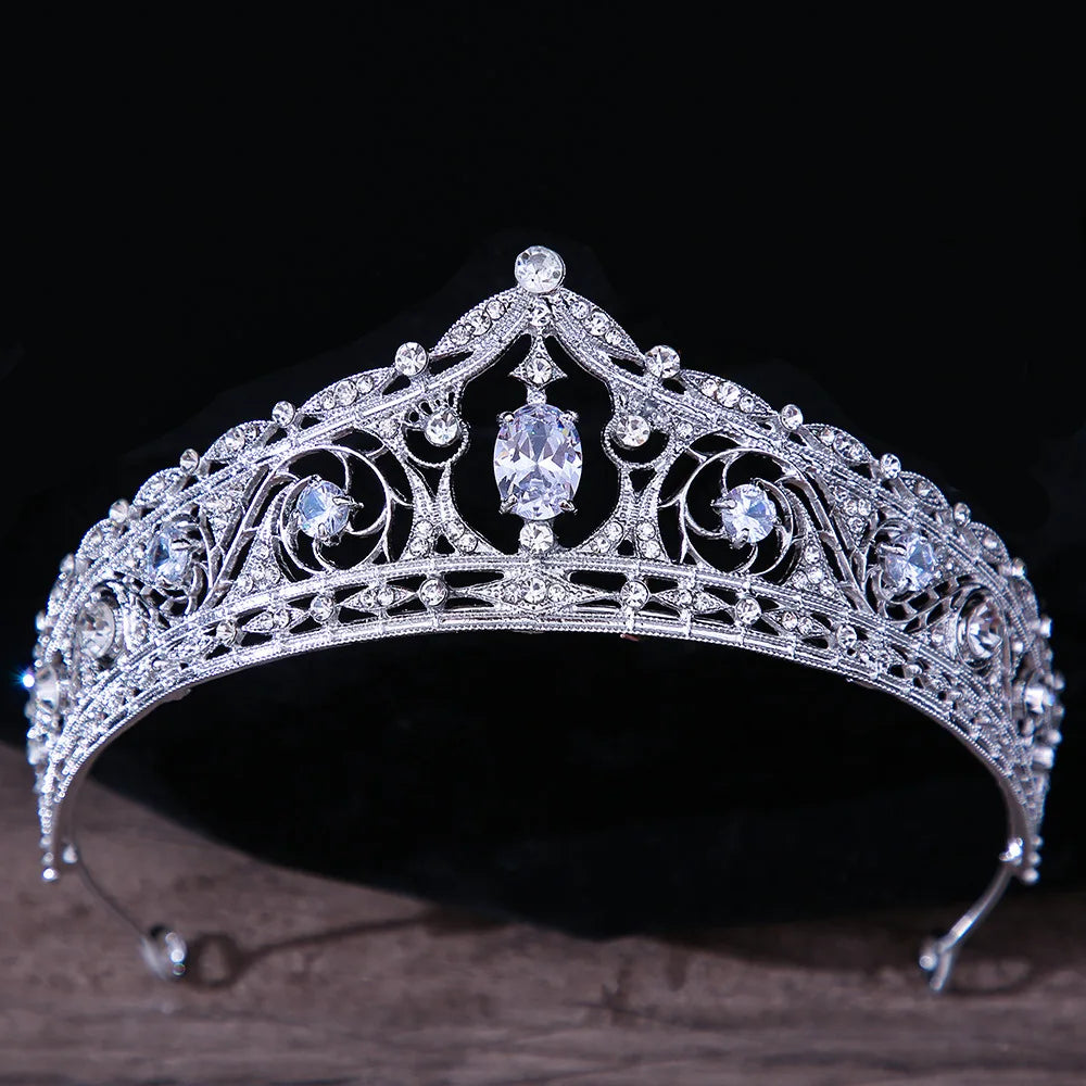 Luxury Diverse Silver Color Crystal Bridal Tiaras Crown Rhinestone Pageant Diadema Collares Headpieces Wedding Hair Accessories - EUFASHIONBAGS