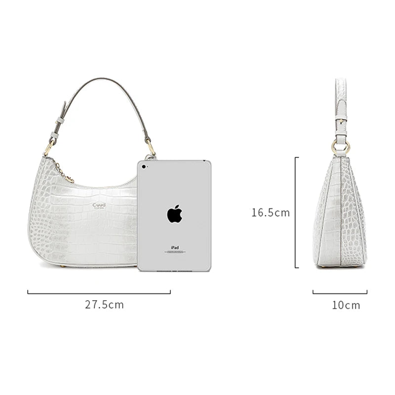 High quality Genuine cowhide women Luxury bag Women's handbag Crocodile patterned real cowhide bag - EUFASHIONBAGS