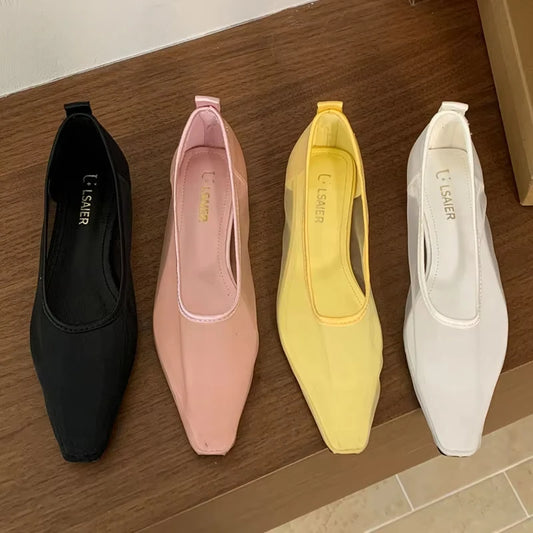 Mesh Flats Shoes Women Breathable Fashion 2025 Footwear Female Soft Sole Designer Women Shoes Leisure Comfort Brand Ballet Shoes