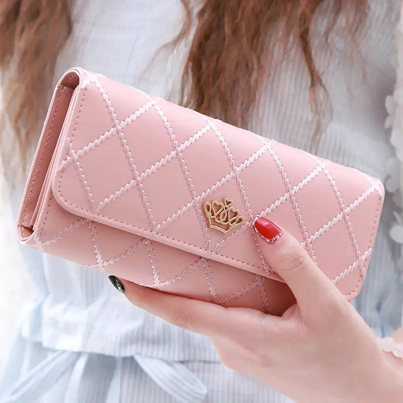 New Women's Wallet Fashion PU Leather Large Long Wallets Credit Card Holder Phone Coin Storage Girl's Handbag