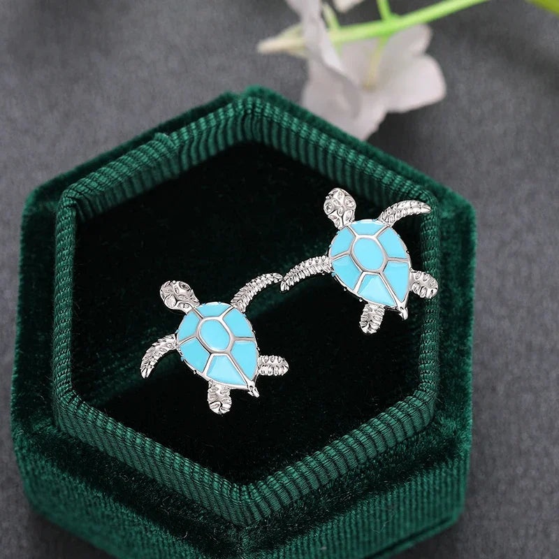 Cute Funny Stud Earrings Lovely Sea Turtle Design Piercing Party Jewelry for Women Daily Wear Sweet Girls Ear Accessories - EUFASHIONBAGS