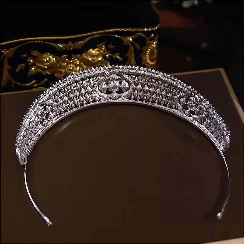 Luxury Cubic Zircon Wedding Tiaras Bridal Headband Queen Princess Rhinestone Pageant Diadem Party Crown Bride Women Head Jewelry - EUFASHIONBAGS