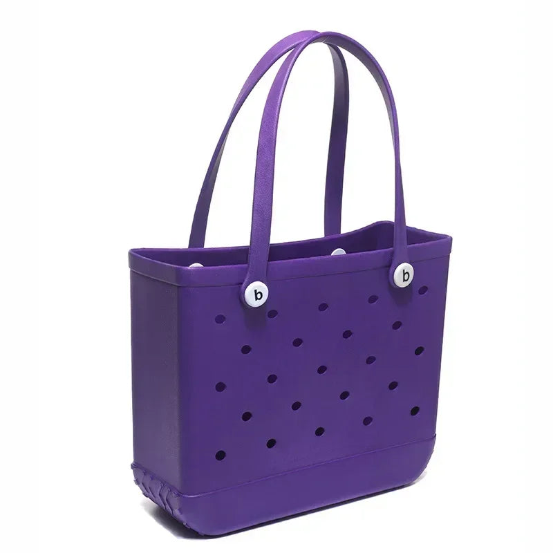 Croc Beach Tote Bag Rubber EVA Waterproof Basket Extra Large Women Shopping Shoulder Handbag Beach Jelly Sac Tote Bag Purse