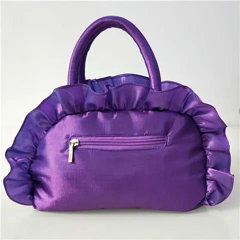 Gothic Purple Y2k Hand Bag Women New Dark Lolita Soft Chic Handle Purse Female Vintage Flower Cute Mini Bag Bolso Mujer