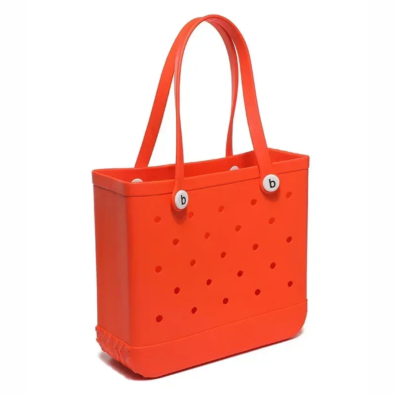 Croc Beach Tote Bag Rubber EVA Waterproof Basket Extra Large Women Shopping Shoulder Handbag Beach Jelly Sac Tote Bag Purse