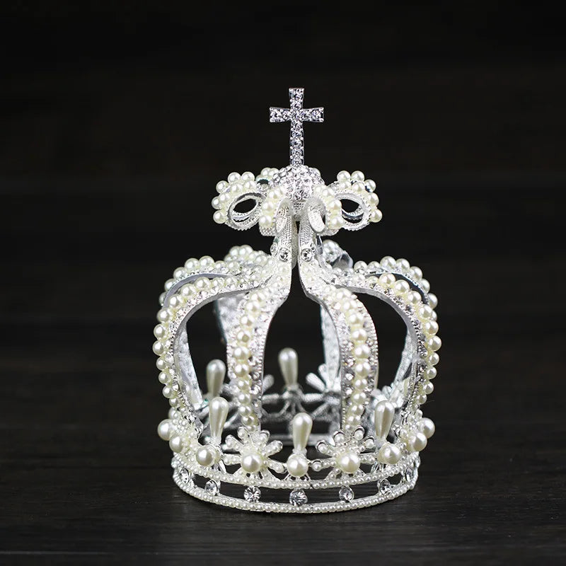 Male Cross Crown Baroque Bridal Wedding Crown Royal Queen King Tiara Birthday Party Hair Jewelry Accessories Prom Pageant Diadem - EUFASHIONBAGS