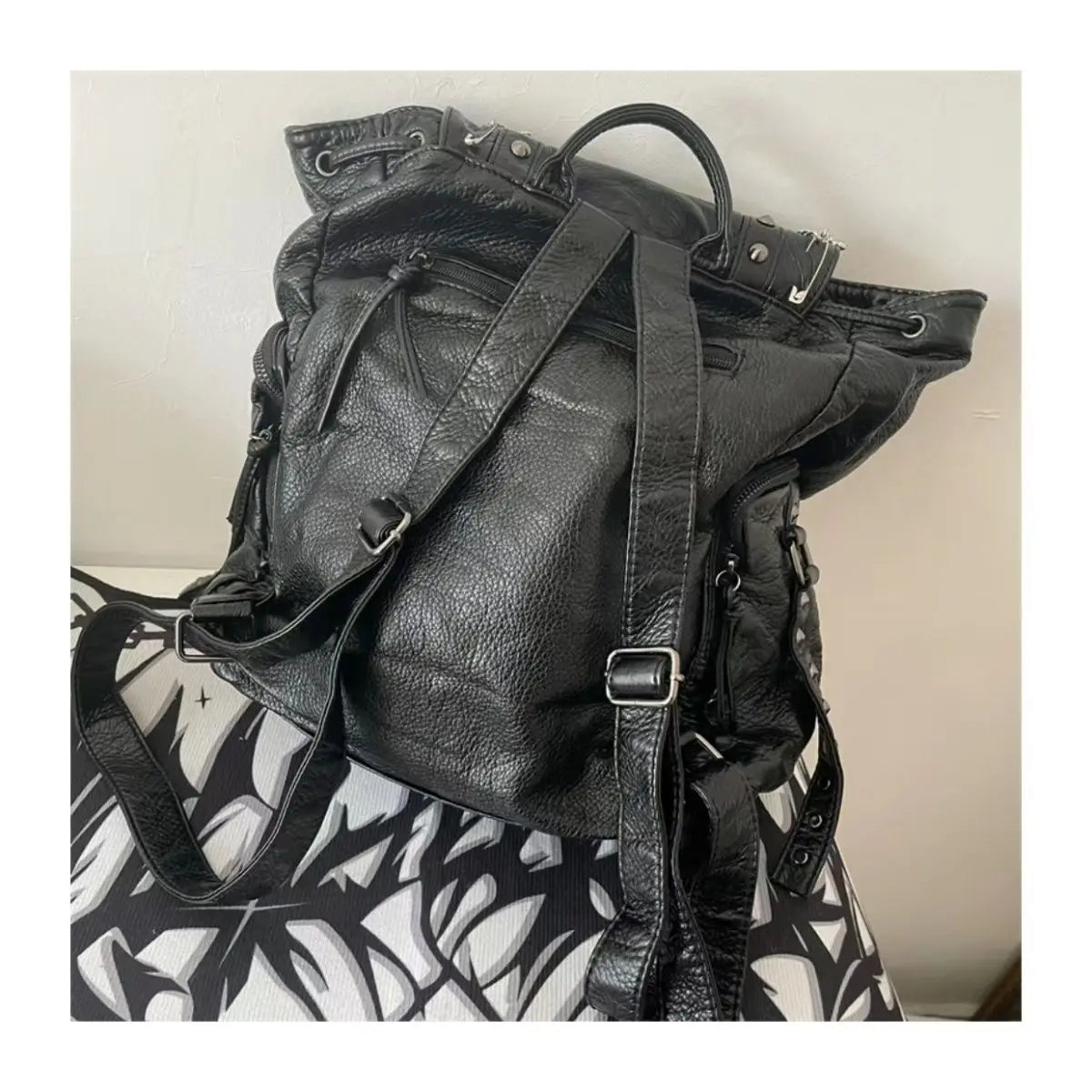 Grunge Rivet Y2k Backpack Women Gothic Subculture Punk Cross Black Mochila Vintage Backpacks Aesthetic - EUFASHIONBAGS