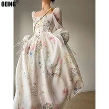 Load image into Gallery viewer, 2023 Summer Korean Style Floral Evening Party Dresses Chiffon Long Sleeve Beach Midi Fairy Dress Vestidos De Ocasion Formales
