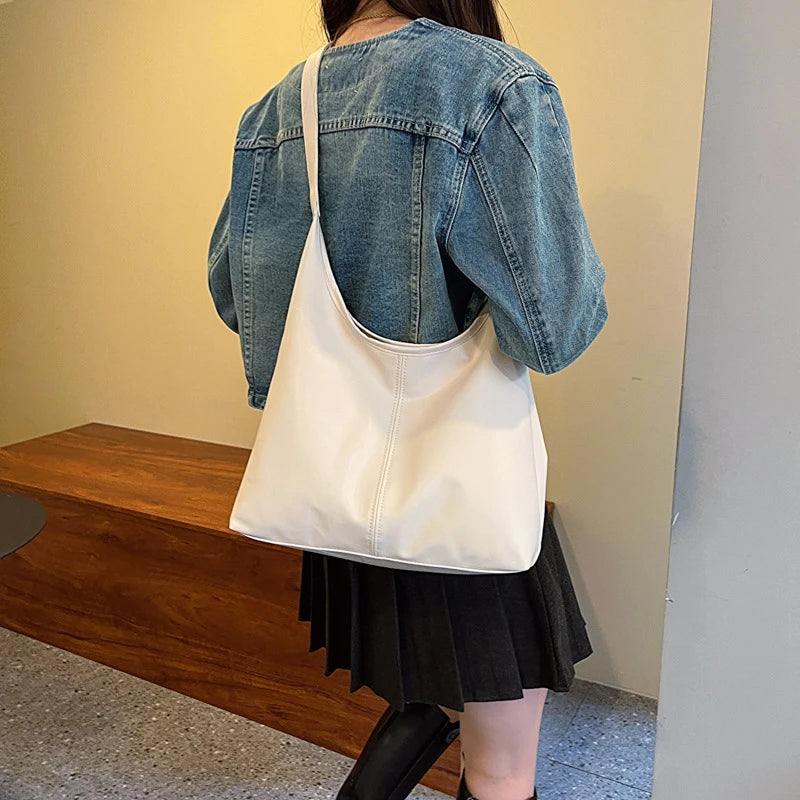 Women Retro Shoulder Tote Bag Versatile Shoulder Bag Commuter Crossbody Pack Fashion Large Capacity Student Book Bag