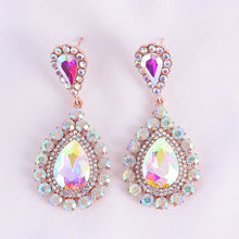 画像をギャラリービューアに読み込む, Baroque AB Color Rhinestone Crystal Queen Crown With Earrings Wedding Tiaras Hair Jewelry a31