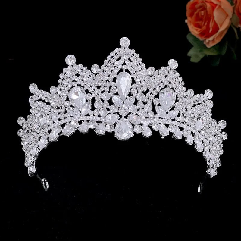 Luxury Diverse Silver Color Crystal Bridal Tiaras Crowns Rhinestone Pageant Prom Diadem Bride Headpiece Wedding Hair Accessories - EUFASHIONBAGS