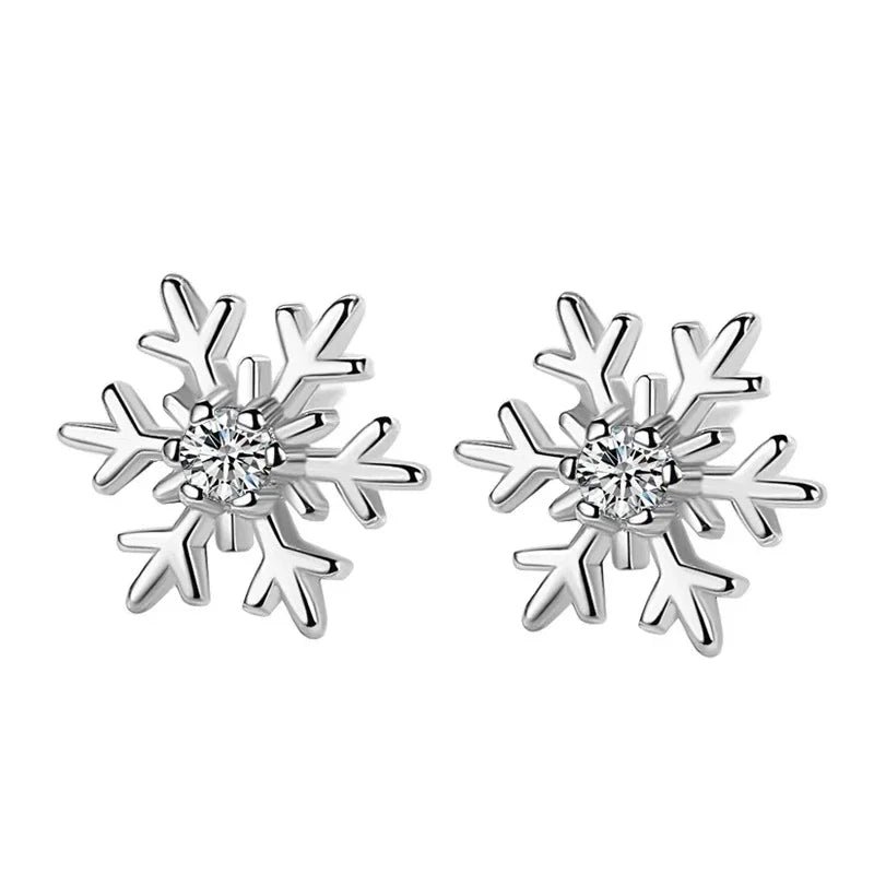 Snowflake Earrings for Women Exquisite Ear Accessories Daily Wear Party Statement Earrings Winter Christmas Gift Jewelry