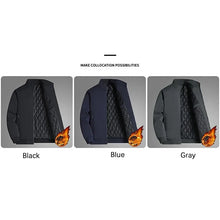 Charger l&#39;image dans la galerie, BROWON Plus Size 8xl Jacket for Men 2024 Thick Stand Collar Solid Winter Jacket Men Waterproof Warm Business Casual Men Coats