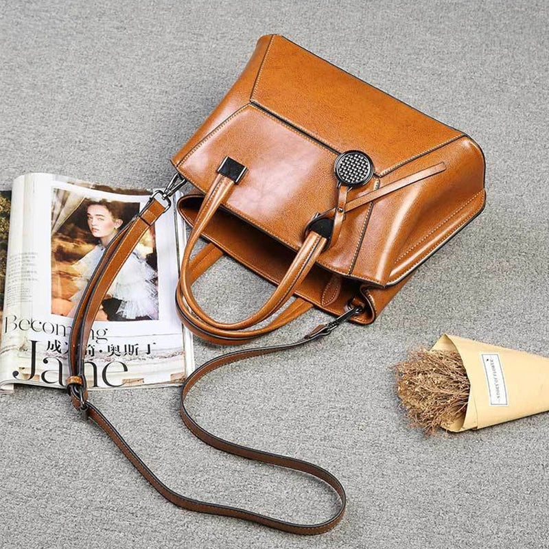 Genuine Leather Women's Bag New Large Cowhide Shoulder Bags Women Fashion Crossbody Bag Female Handbag