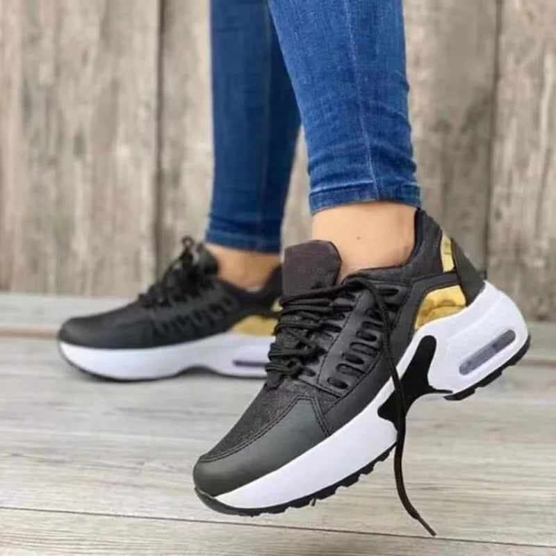 Women's Shoes Spring and Autumn New Mesh Breathable Casual Shoes Outdoor Lightweight Non-slip Wedge Heel Thick-soled Sneakers - EUFASHIONBAGS