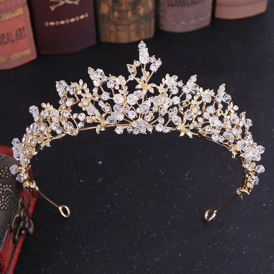 Trendy Baroque Crystal Luxury Wedding Crowns Handmade Rhinestone Beads For Bride Tiaras Fashion Queen Headpiece Hair Accessories - EUFASHIONBAGS