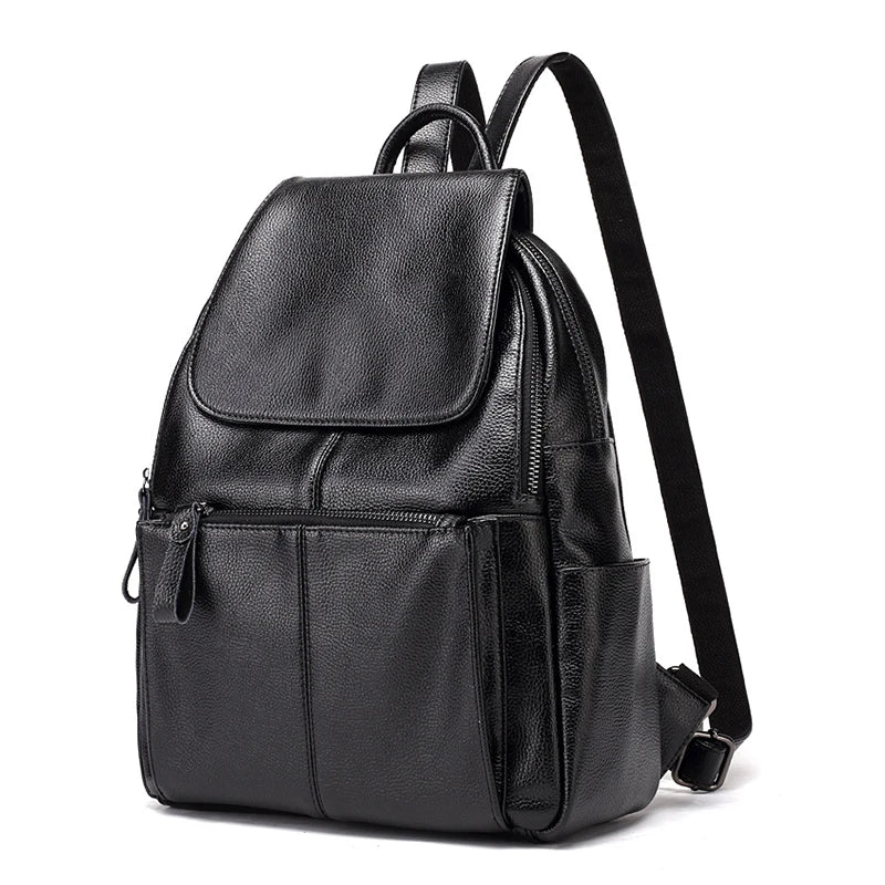 Genuine Leather Women Backpack New Large Fashion Girls School Bag Women's Shoulder Bag Casual Mochilas Backpacks