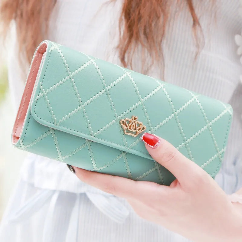 New Women's Wallet Fashion PU Leather Large Long Wallets Credit Card Holder Phone Coin Storage Girl's Handbag